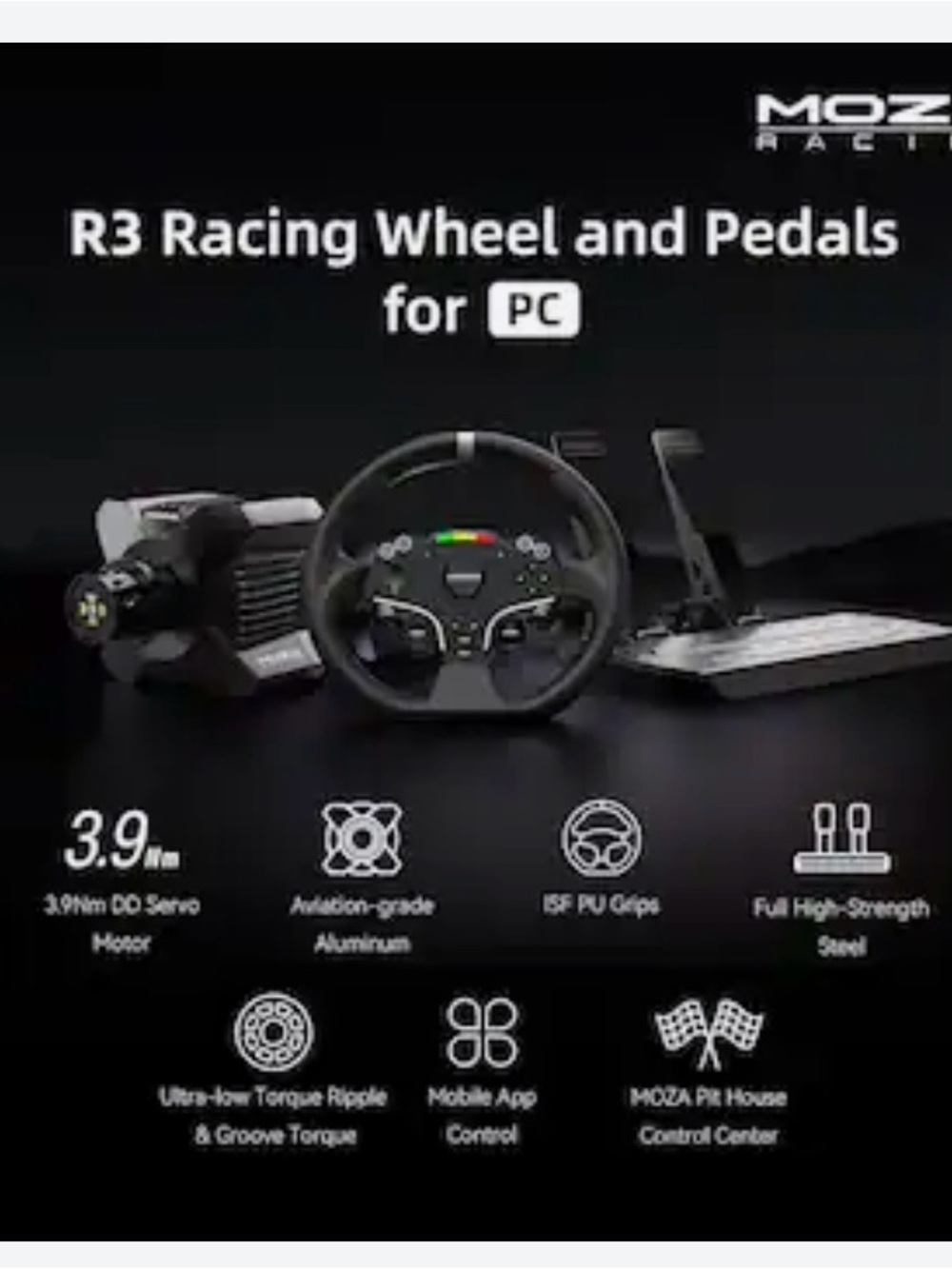 R3 Direct Drive Sim Racing Bundle - Black - Picture 2 of 5